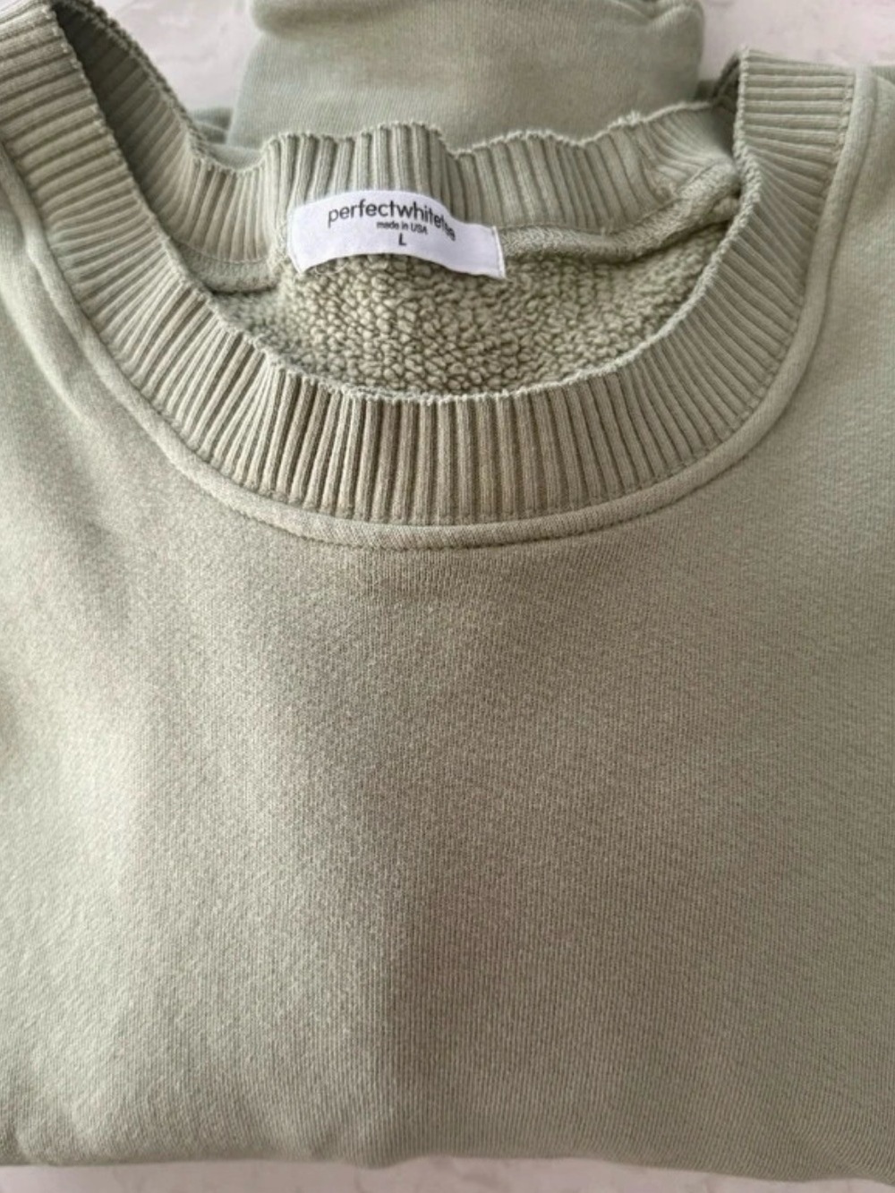 perfectwhitetee Sage Green Crewneck Sweatshirt
